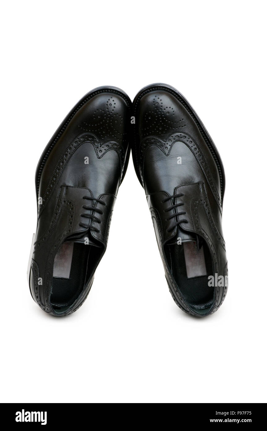Black shoes isolated on the white background Stock Photo - Alamy