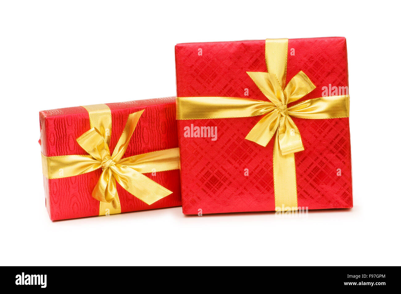 Gift boxes isolated on the white background Stock Photo - Alamy
