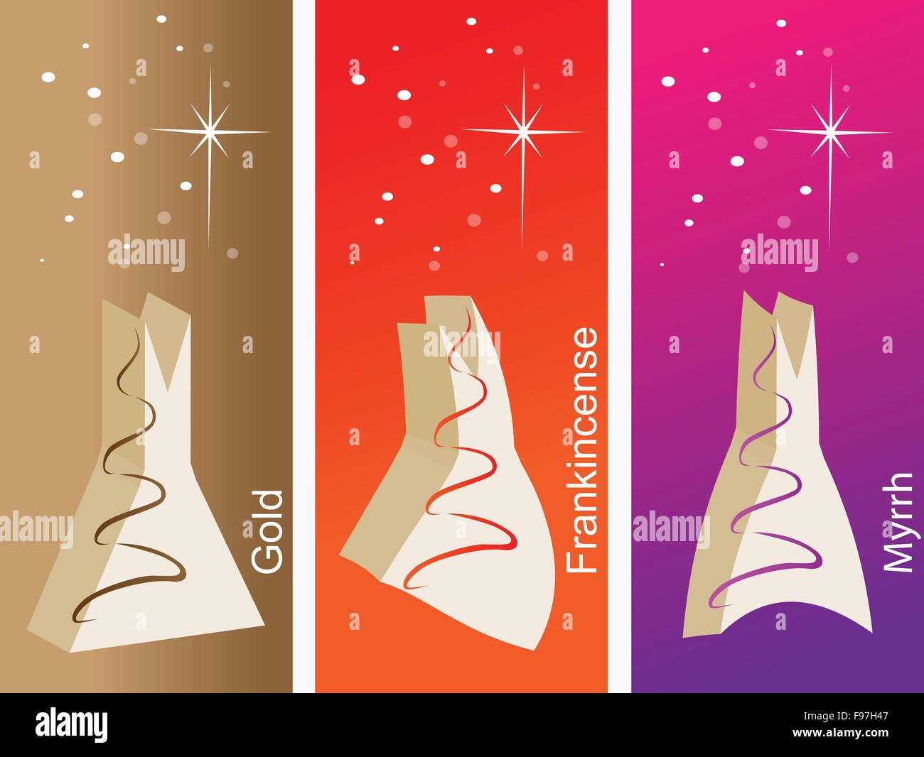 Gold Frankincense and Myrrh Christmas cards Stock Photo Alamy