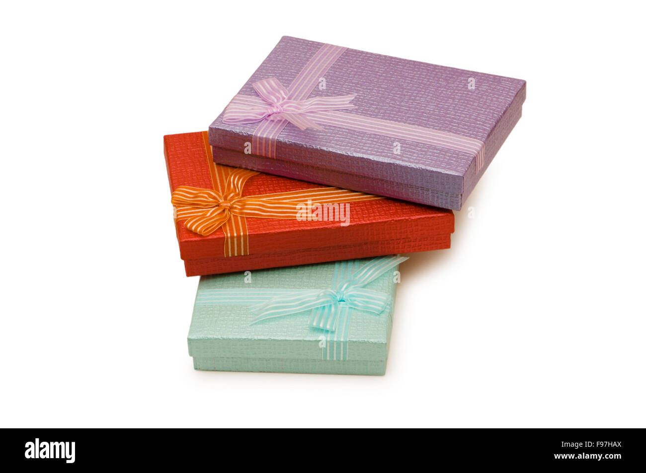 Gift boxes isolated on the white background Stock Photo - Alamy