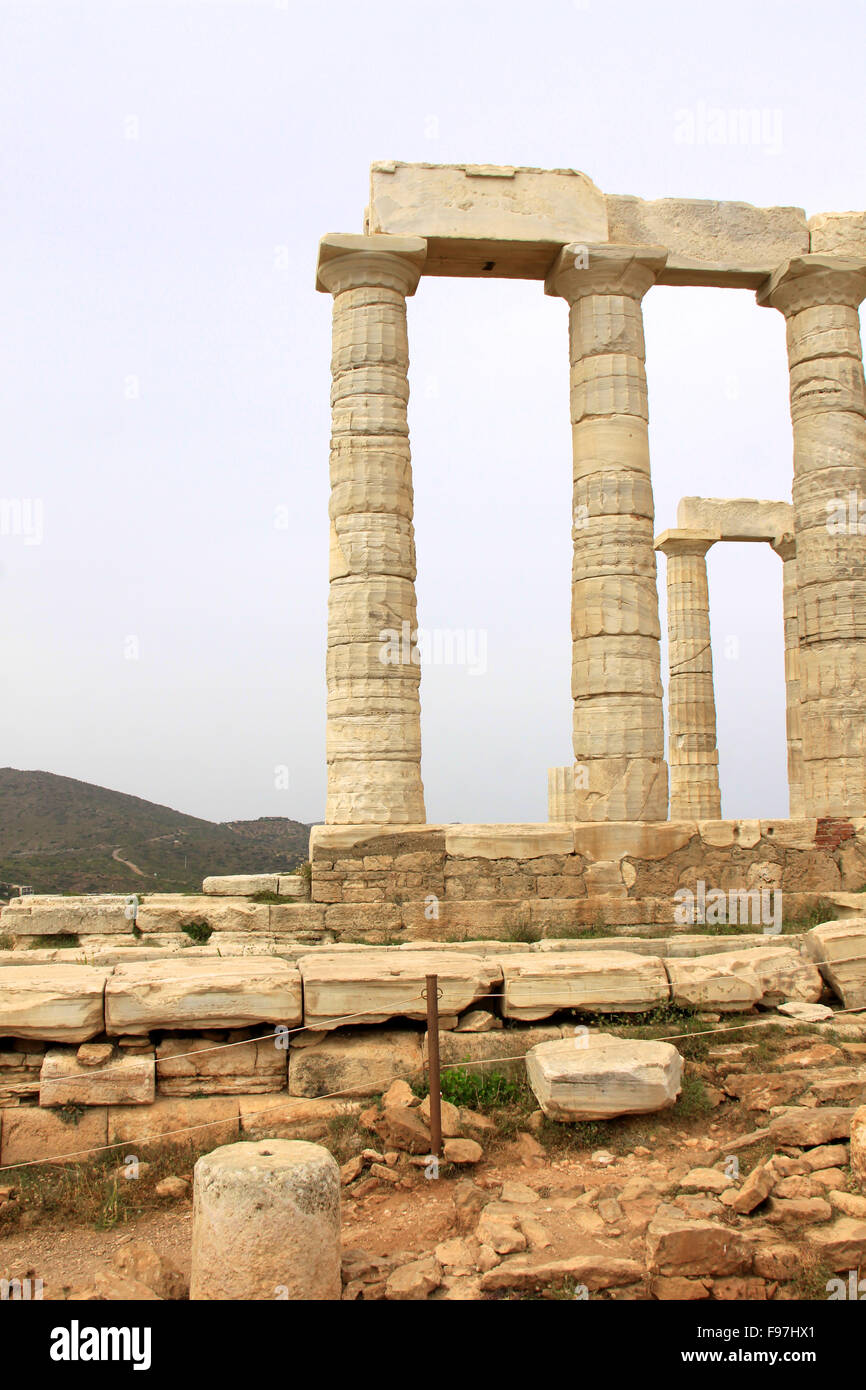 The Temple of Poseidon at Sounion Greece Stock Photo - Alamy