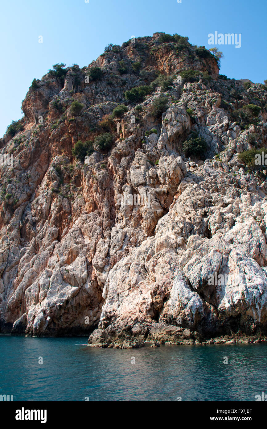Sea Rocks Turkey Rock and Mediterranean sea in Turkey Stock Photo - Alamy