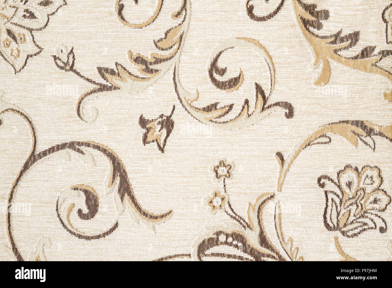 Close up detail of cream color fabric texture background with flower design  Stock Photo - Alamy