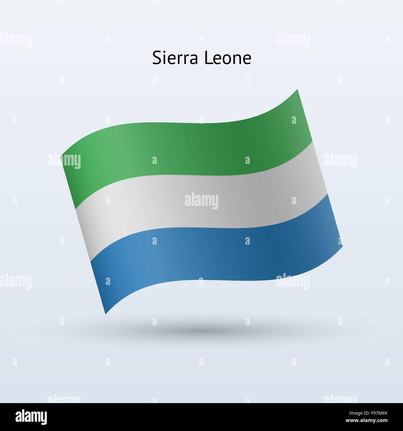 Sierra Leone flag waving form Stock Vector Image & Art - Alamy