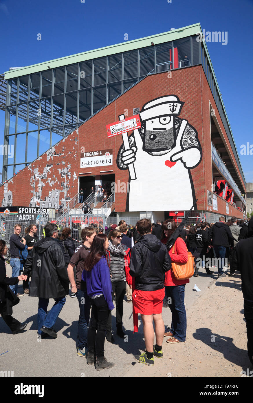 Fans of FC St. Pauli football club at Millerntor Stadium, St.Pauli,  Hamburg, Germany, Europe Stock Photo - Alamy