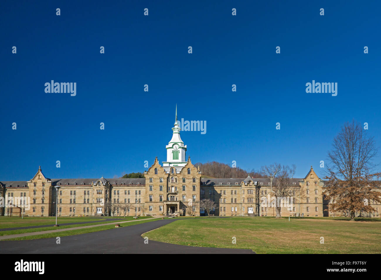 Weston, West Virginia - The Trans-Allegheny Lunatic Asylum, later known as the Weston State Hospital. Stock Photo