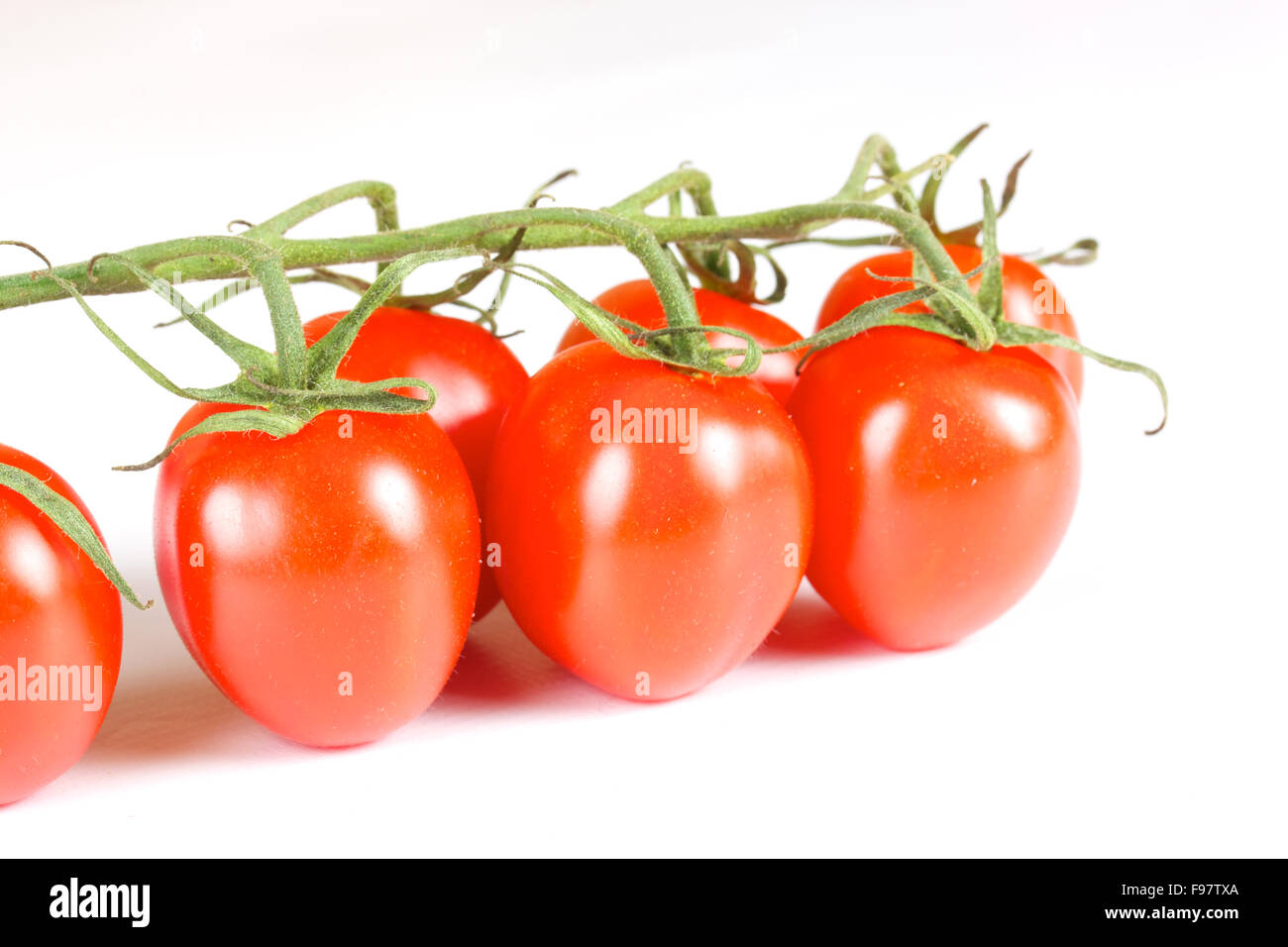 cherry tomatoes isolated on a white background Stock Photo - Alamy