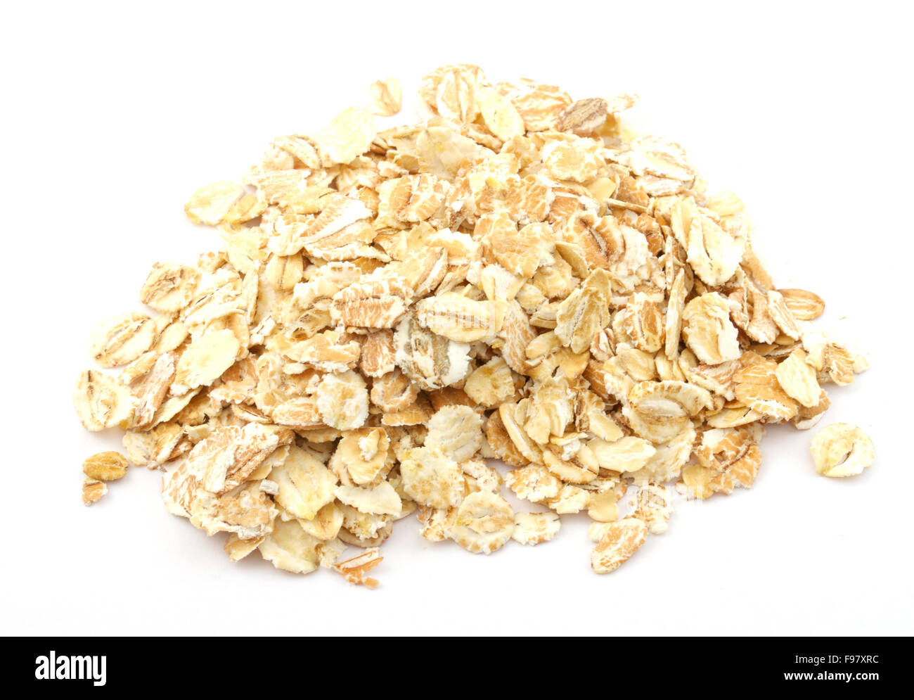 Heap of dry rolled oats isolated on white background Stock Photo Alamy