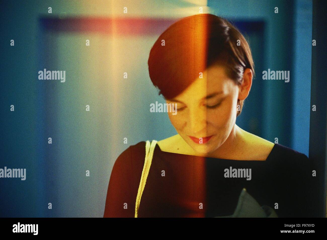 Close-Up Of Mid Adult Woman Looking Down Stock Photo