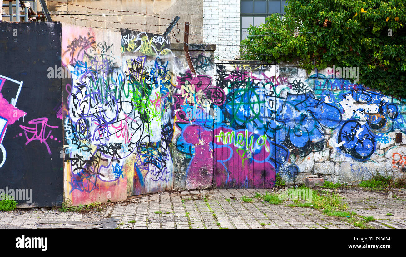 Graffiti Wall Bristol Stock Photo