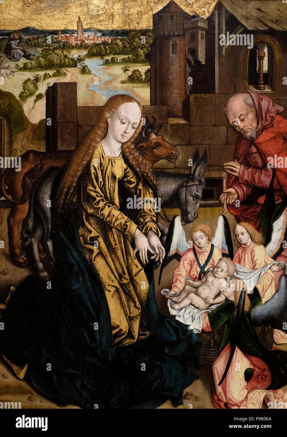 The Nativity - Austrian Artist - About 1480 Stock Photo