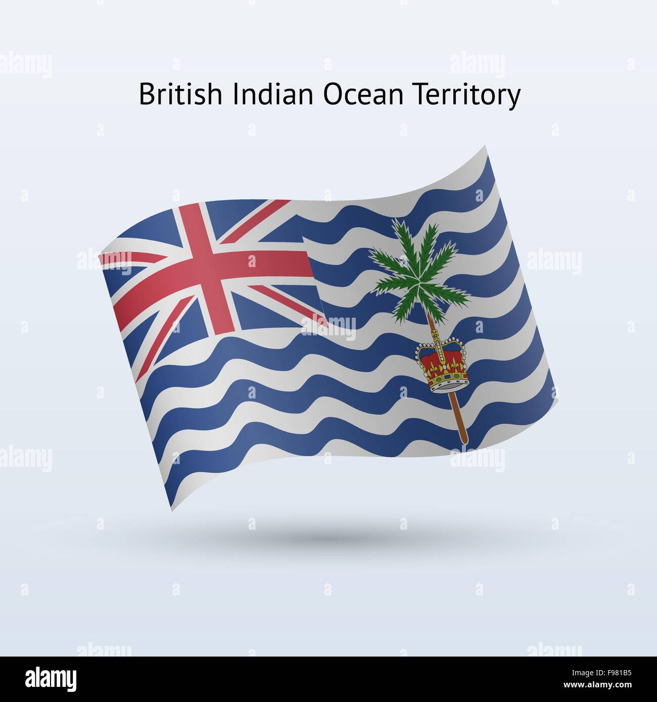 British indian ocean territory flag waving form stock vector image