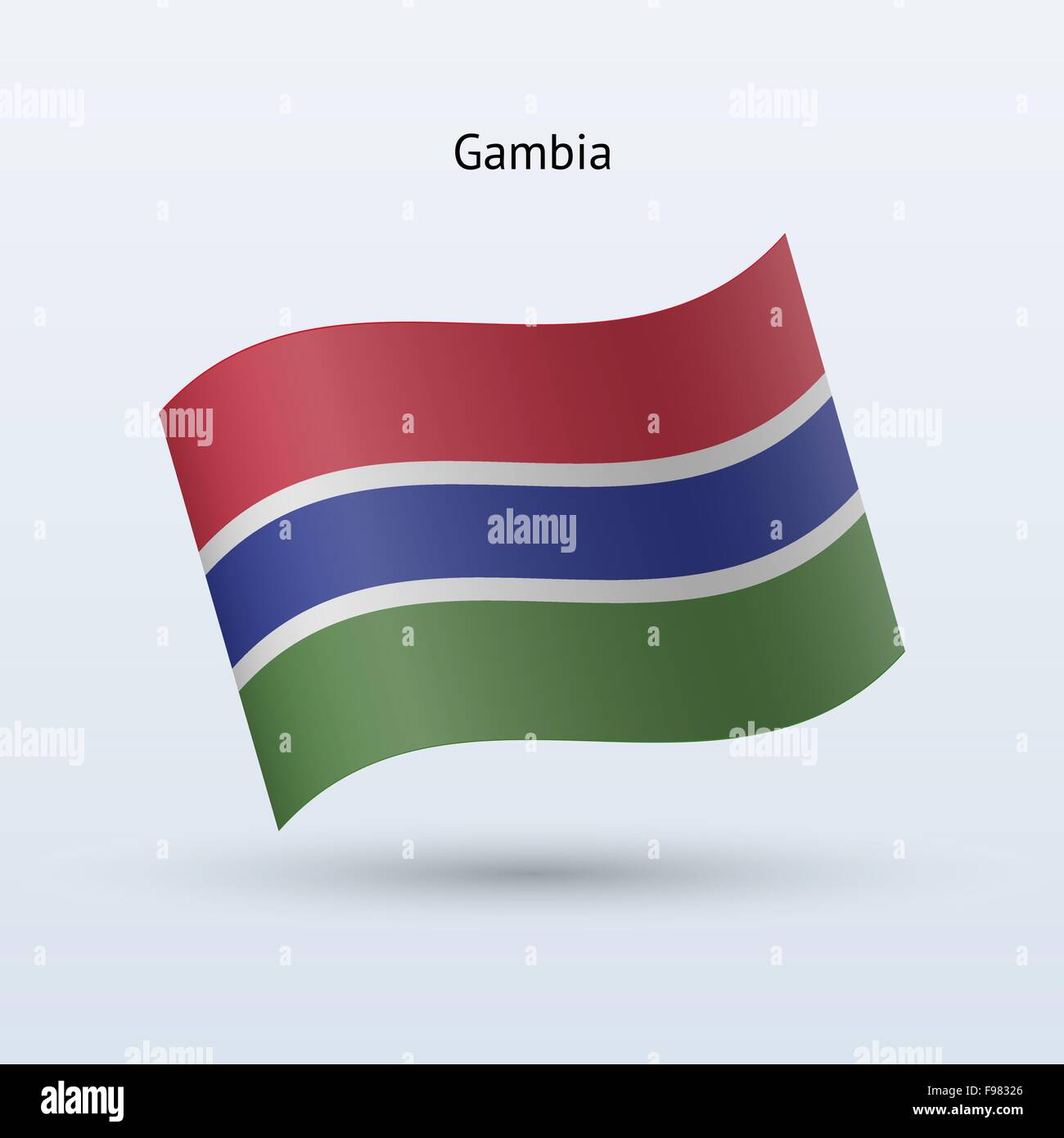 Gambia flag waving form. Vector illustration Stock Vector Image & Art ...