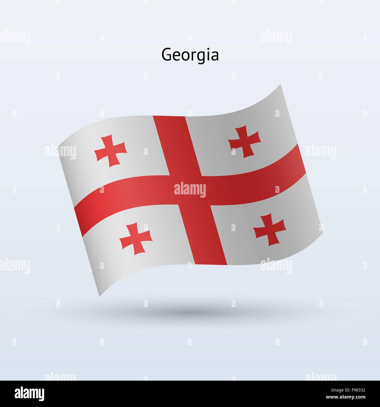 Georgia flag waving form. Vector illustration. Stock Vector