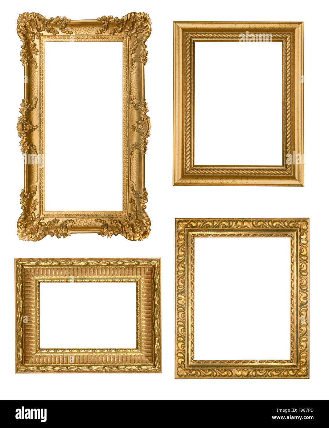 Vintage Detailed Gold Empty Picure Frames Stock Photo - Alamy