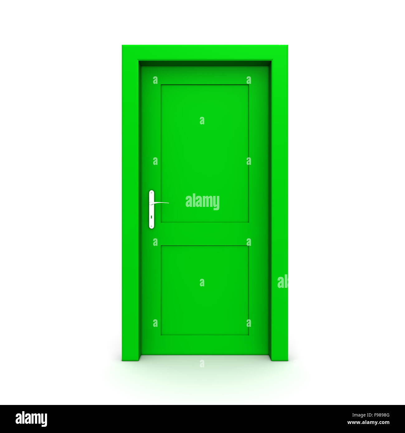 Closed Single Green Door Stock Photo Alamy