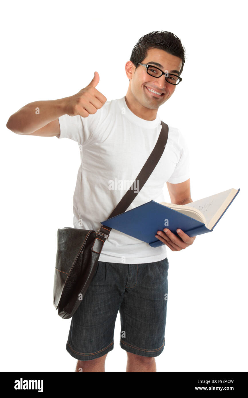 Happy university college student thumbs up Stock Photo - Alamy