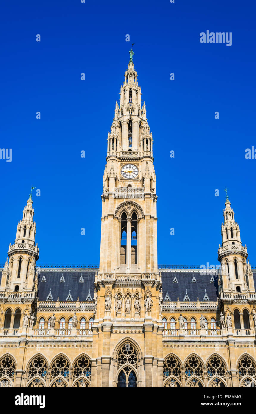 Vienna, Austria. The outside of part of the Rathaus in Vienna which serves as the Town Hall. Stock Photo