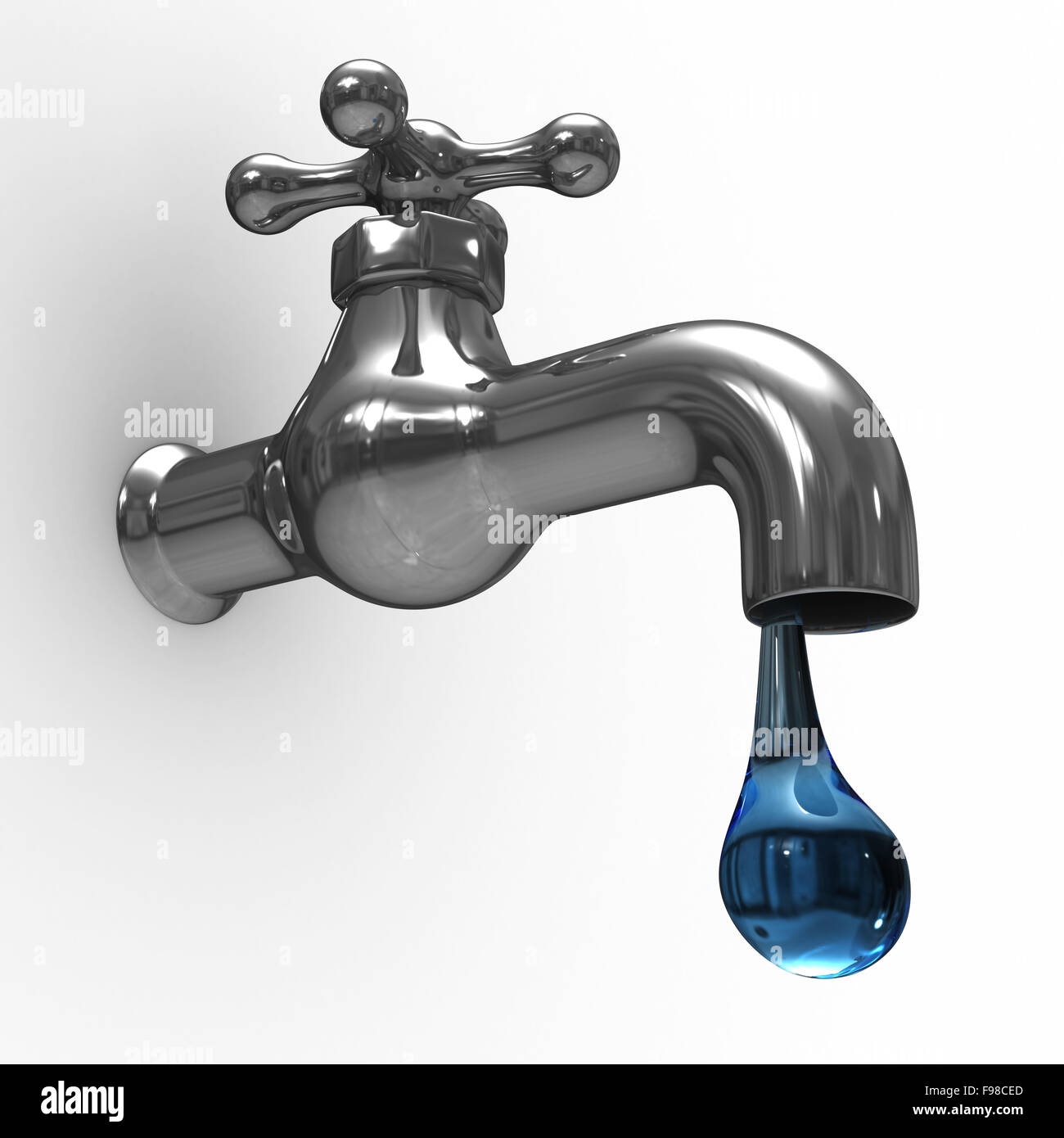 tap on white background. Isolated 3D image Stock Photo - Alamy
