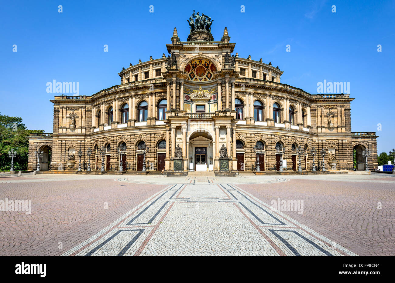 Dresden, Saxony. Opera house of Dresda, on a sunny day with blue sky. Germany landmark. Stock Photo