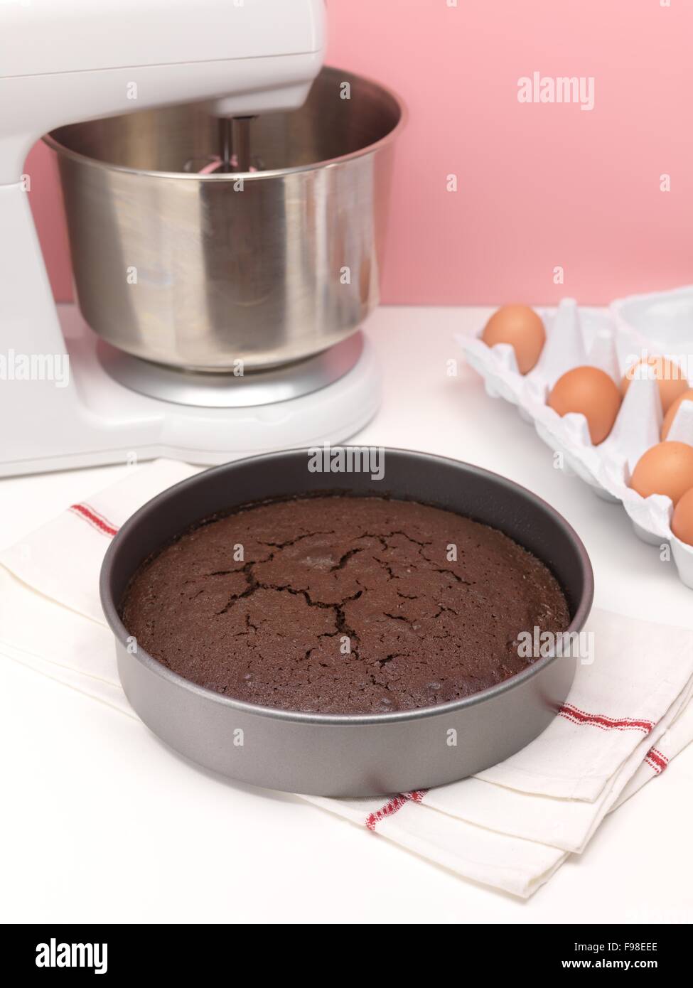 Baked Chocolate Cake Stock Photo - Alamy