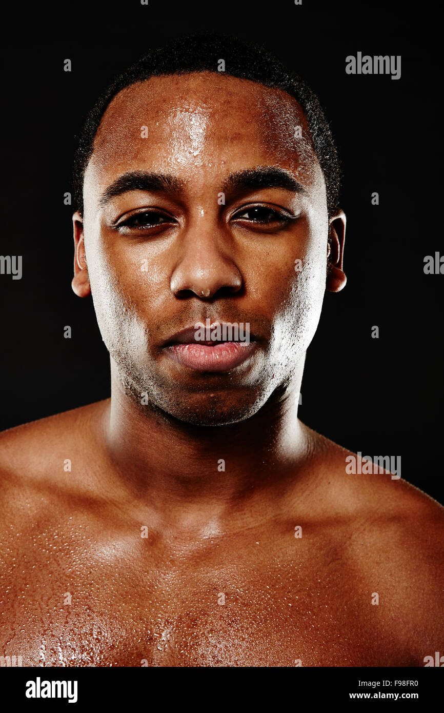 A young african american boxer in the studio Stock Photo - Alamy