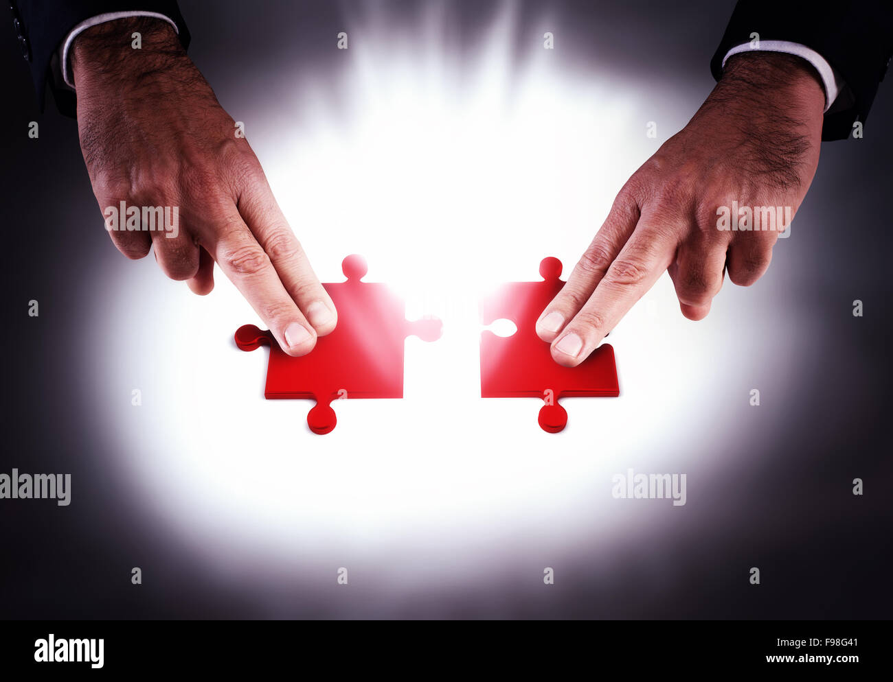 Puzzle pieces joint Stock Photo