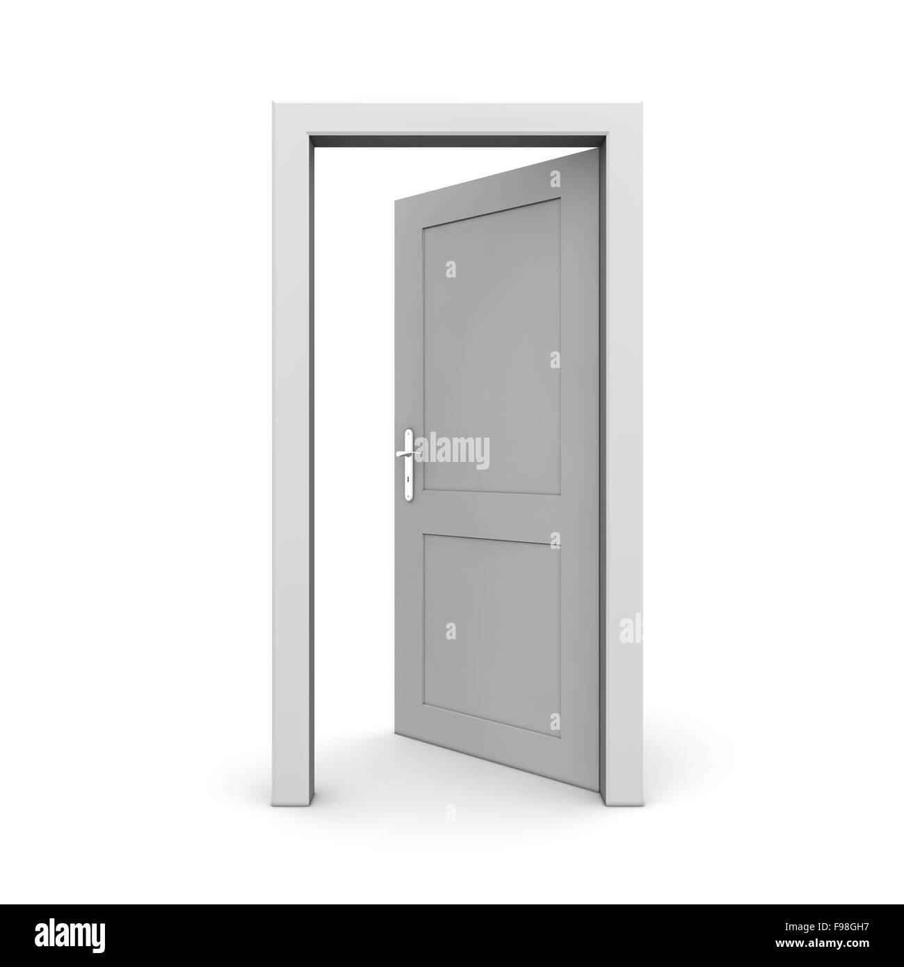 Open Single Grey Door Stock Photo Alamy