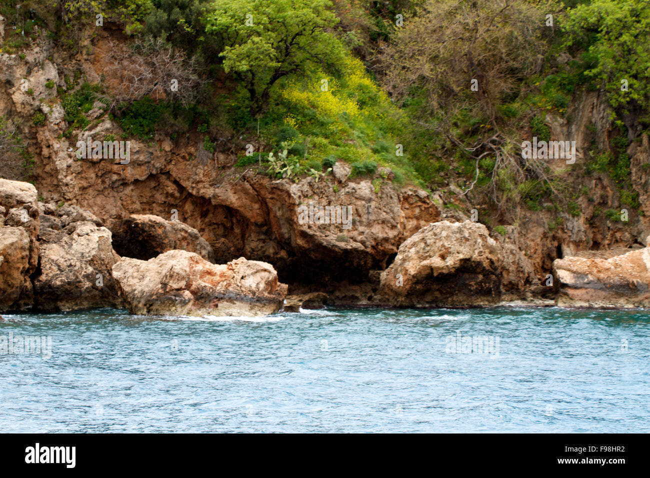 Sea Rocks Turkey Rock and Mediterranean sea in Turkey Stock Photo - Alamy