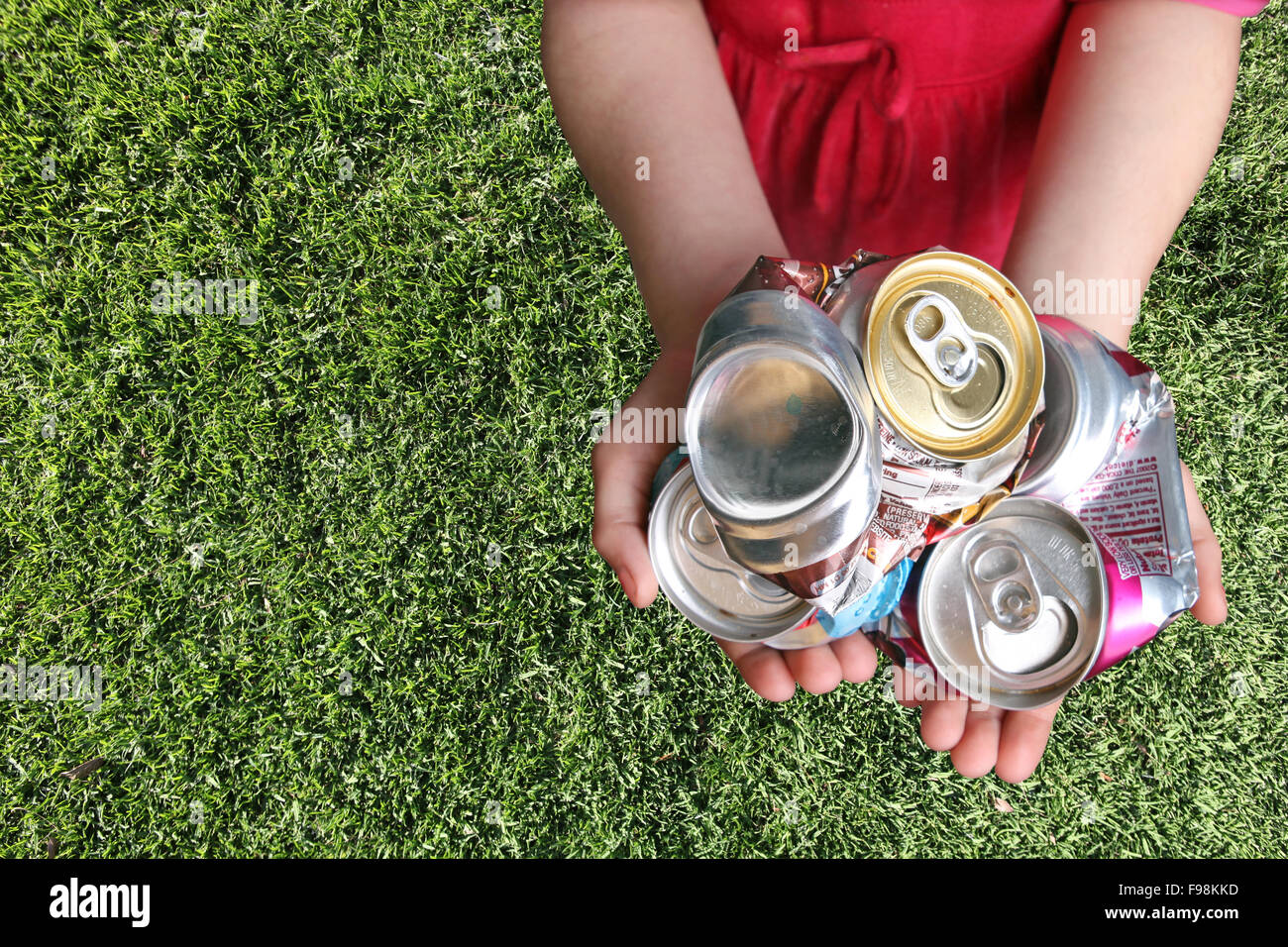 Aluminum Cans Crushed For Recycling Stock Photo Alamy