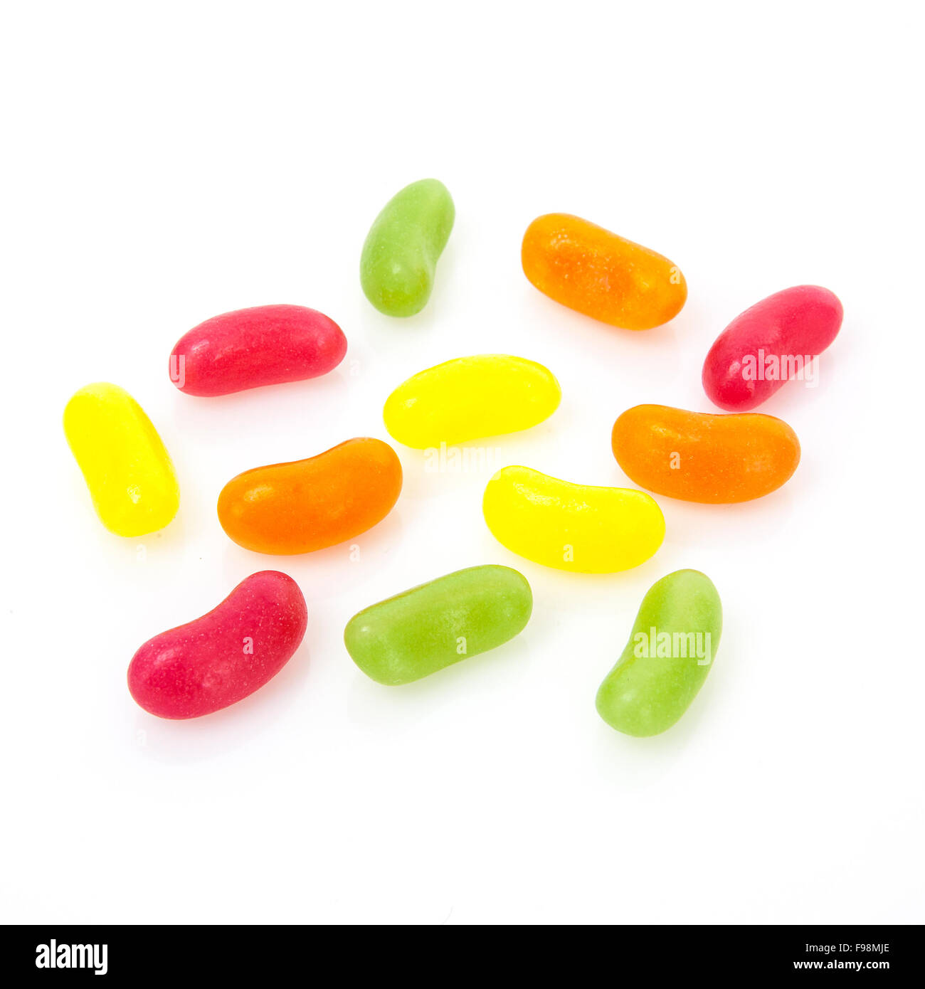 Jelly beans on white background Stock Photo Alamy