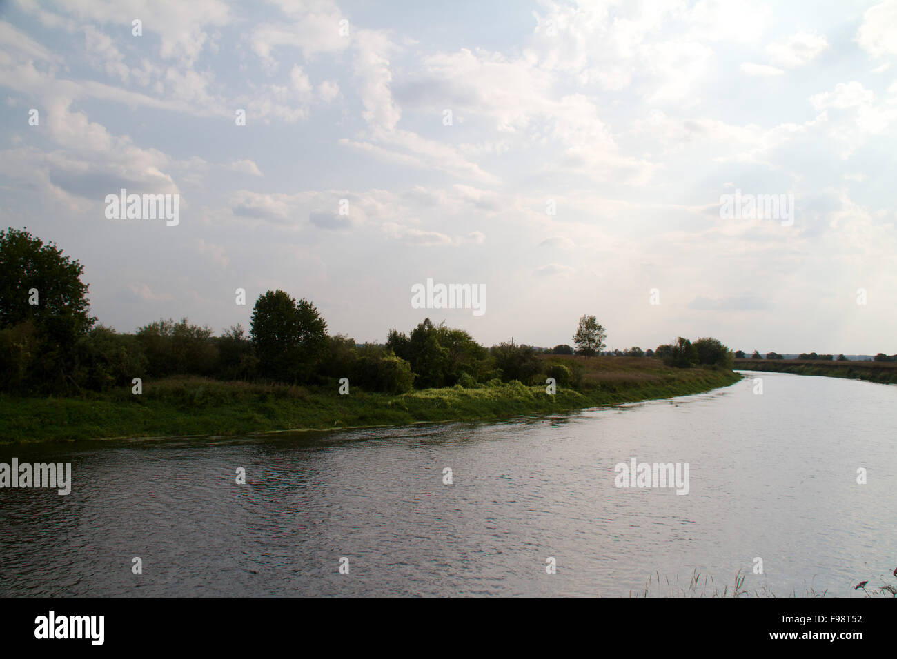 view of the beautiful river and forest Stock Photo - Alamy