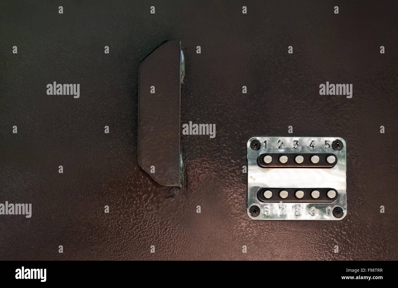 Closeup of numeric lock in steel door Stock Photo Alamy