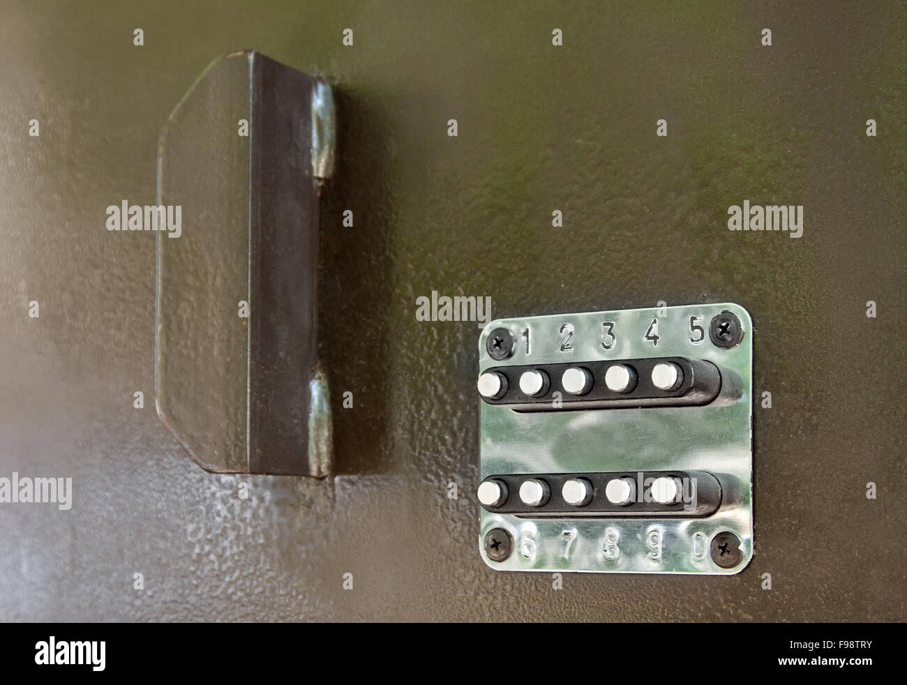 Closeup of numeric lock in steel door Stock Photo Alamy