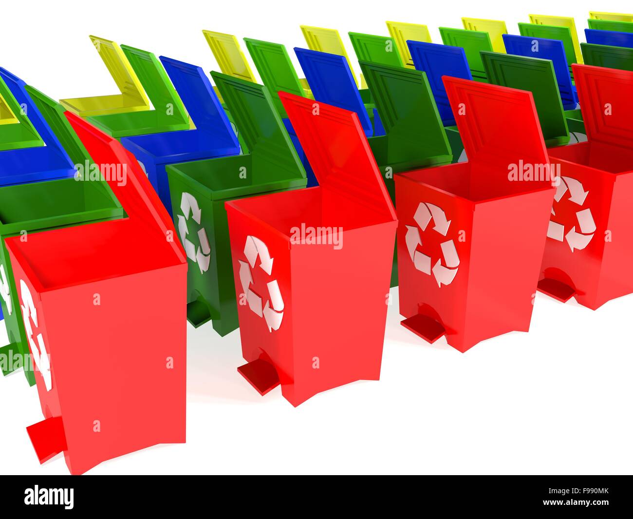 Red yellow blue recycling bins hires stock photography and images Alamy