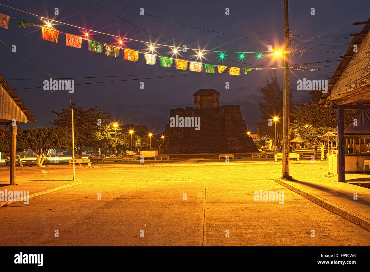 Aztec pyramid, Castillo Teayo, Veracruz, Mexico Stock Photo