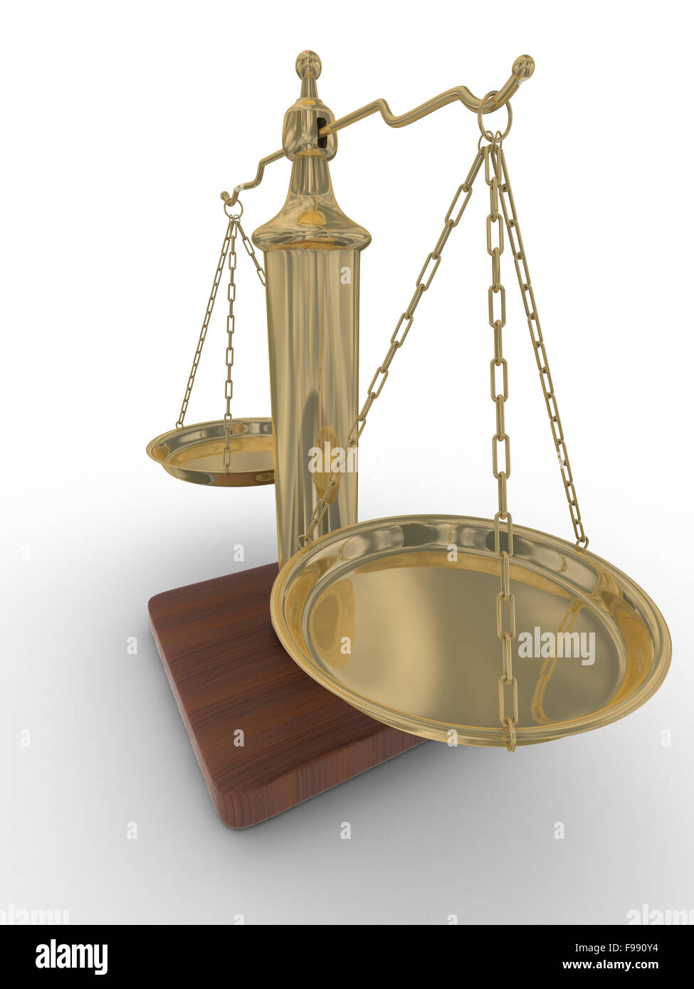 Scales justice on a white background. Isolated 3D image Stock Photo - Alamy