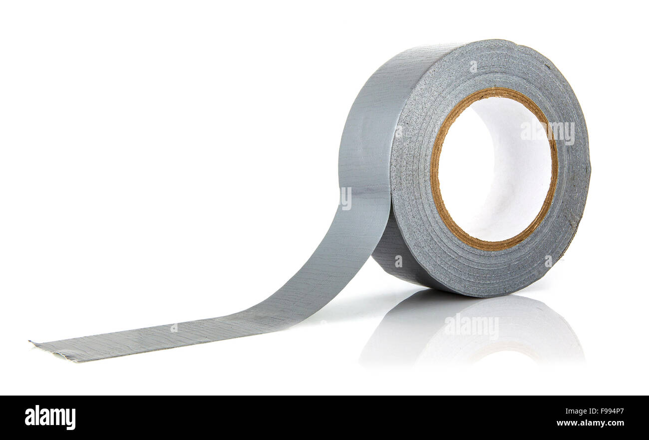 Roll of gaffer tape (duct tape) on a white background Stock Photo