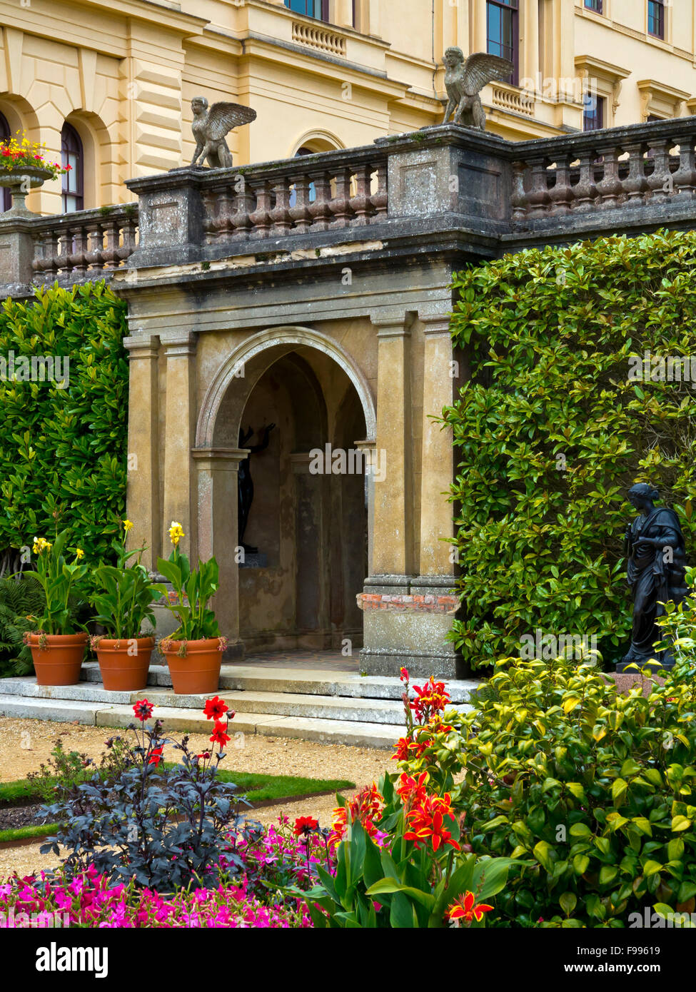 The Italian style garden at Osborne House East Cowes Isle of Wight England UK former home of Queen Victoria and Prince Albert Stock Photo