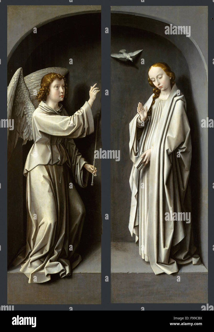 Gerard David - Archangel Gabriel; The Virgin Annunciate Stock Photo