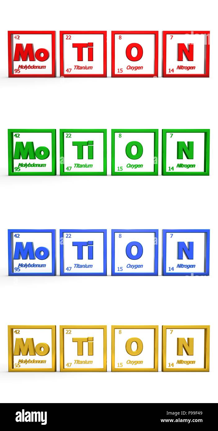 Chemical Symbol Word Motion Stock Photo