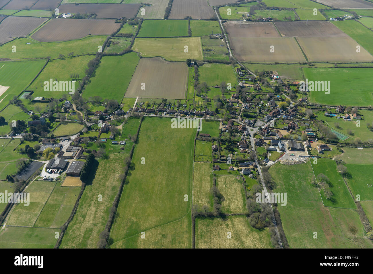 An aerial view of the East Sussex village of Ripe Stock Photo