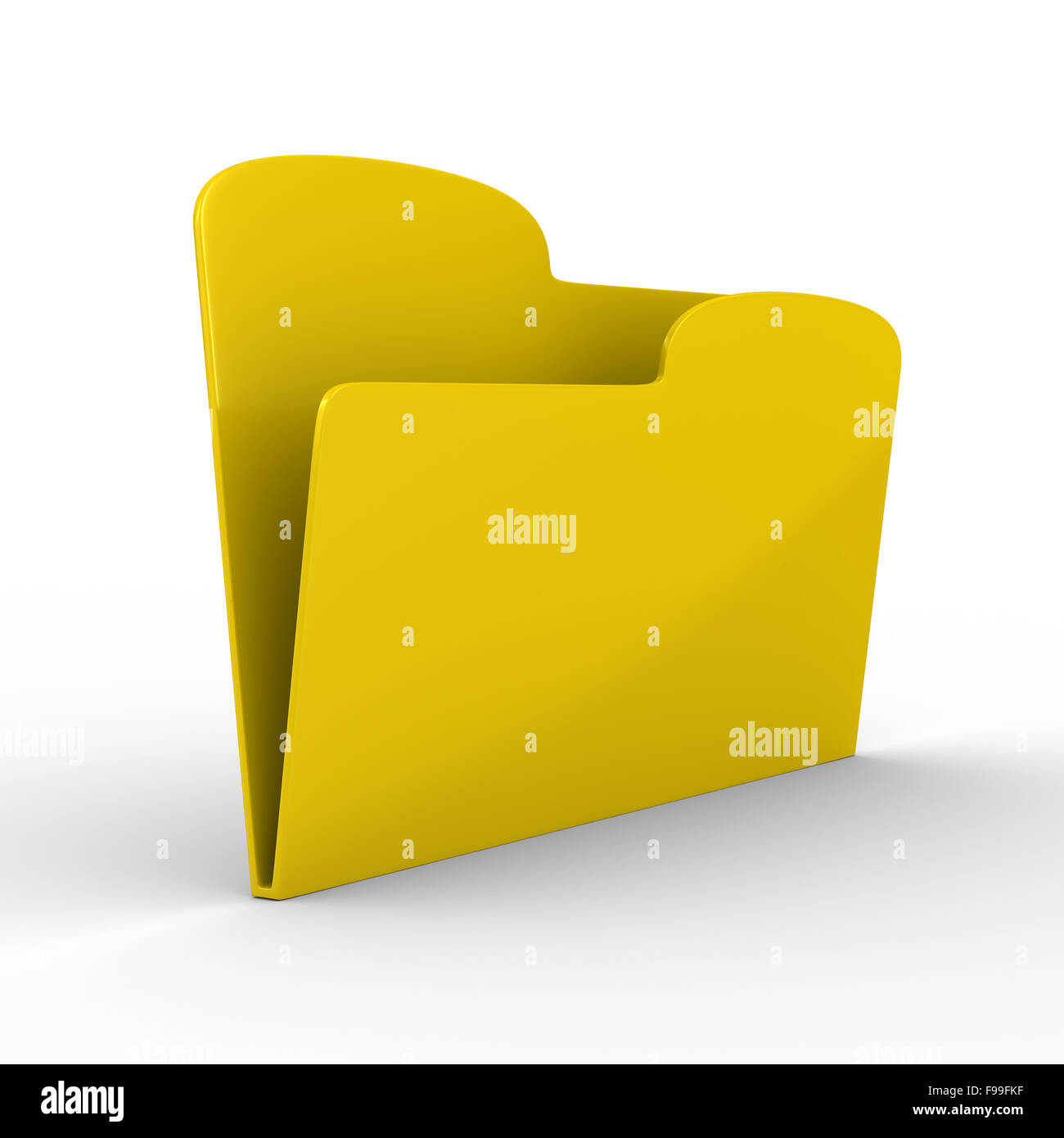 Yellow computer folder on white background. Isolated 3d image Stock
