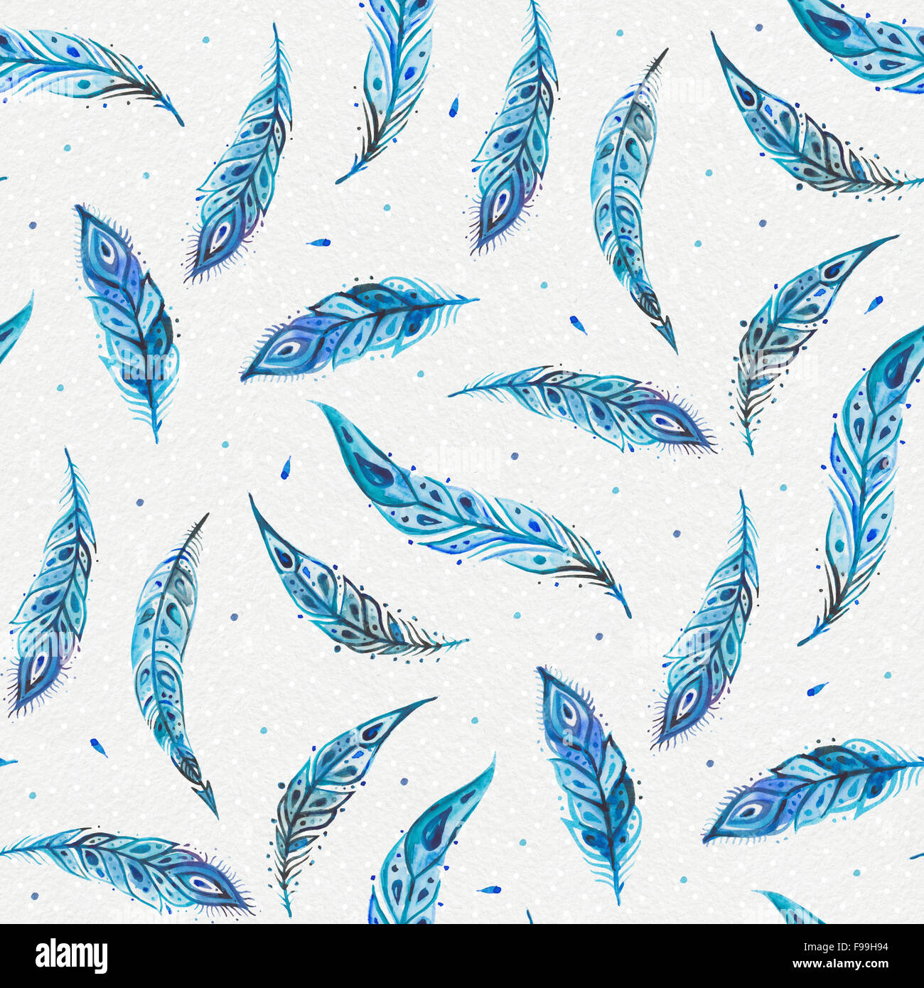 Watercolor feathers background Stock Photo - Alamy