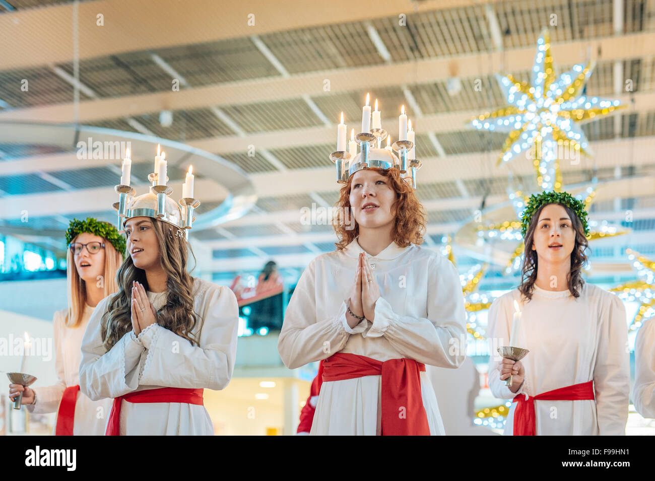 Lucia celebration in Norrkoping, Sweden Stock Photo
