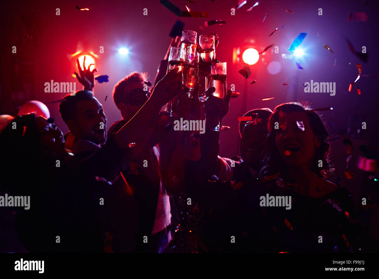 Night club crowd confetti hi-res stock photography and images - Alamy