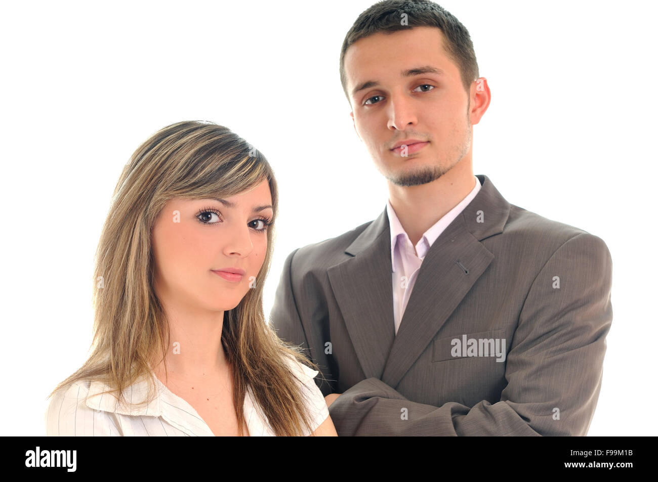 young business people team group two man woman isolated white Stock ...