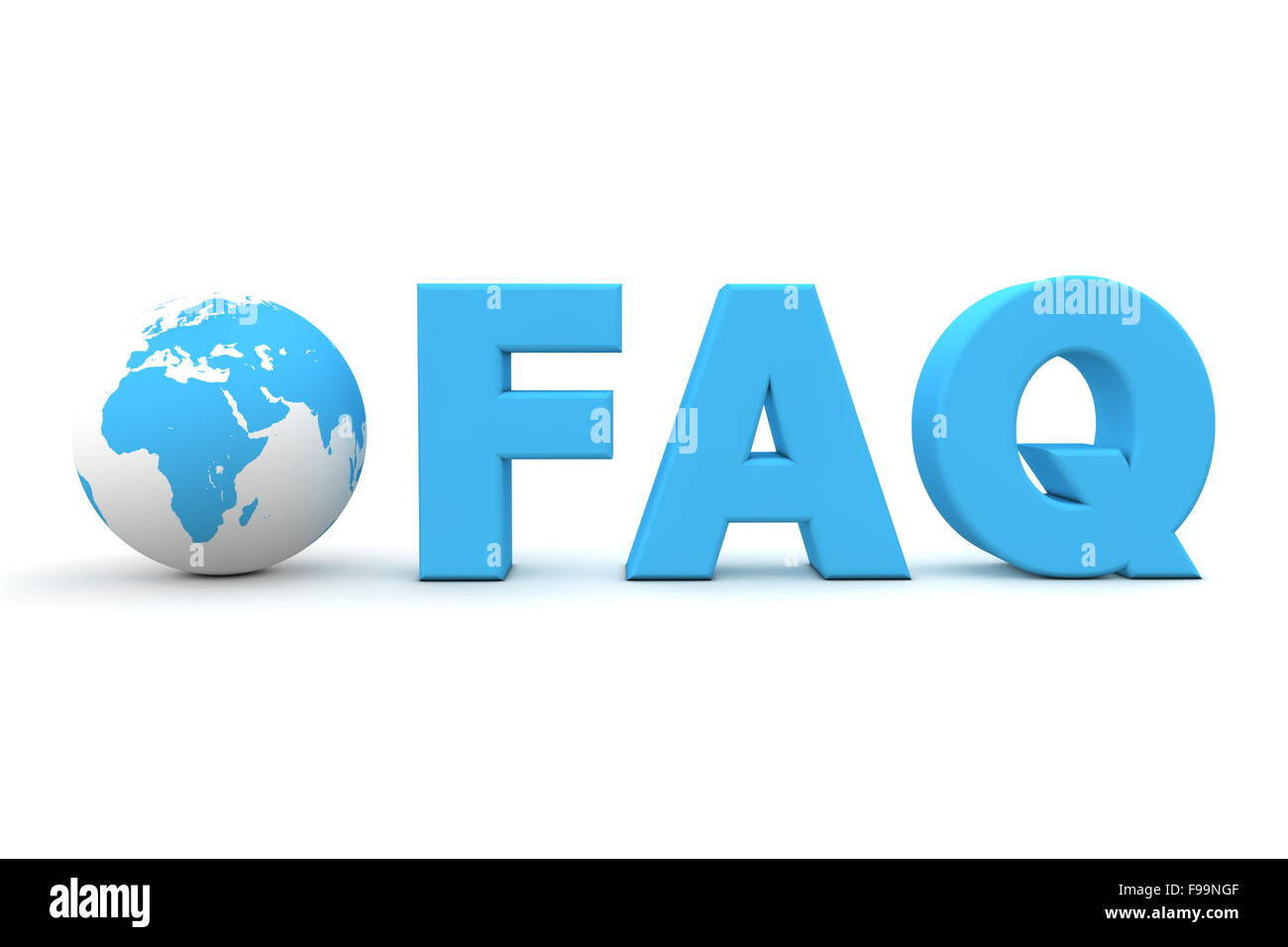 World FAQ Blue Stock Photo - Alamy