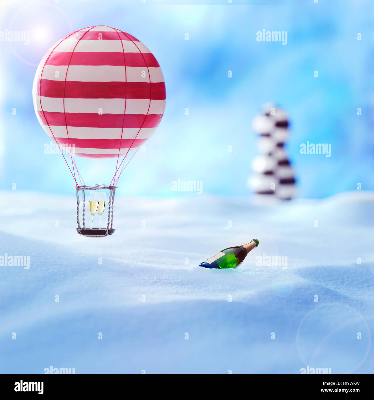 air baloon in the snow Stock Photo