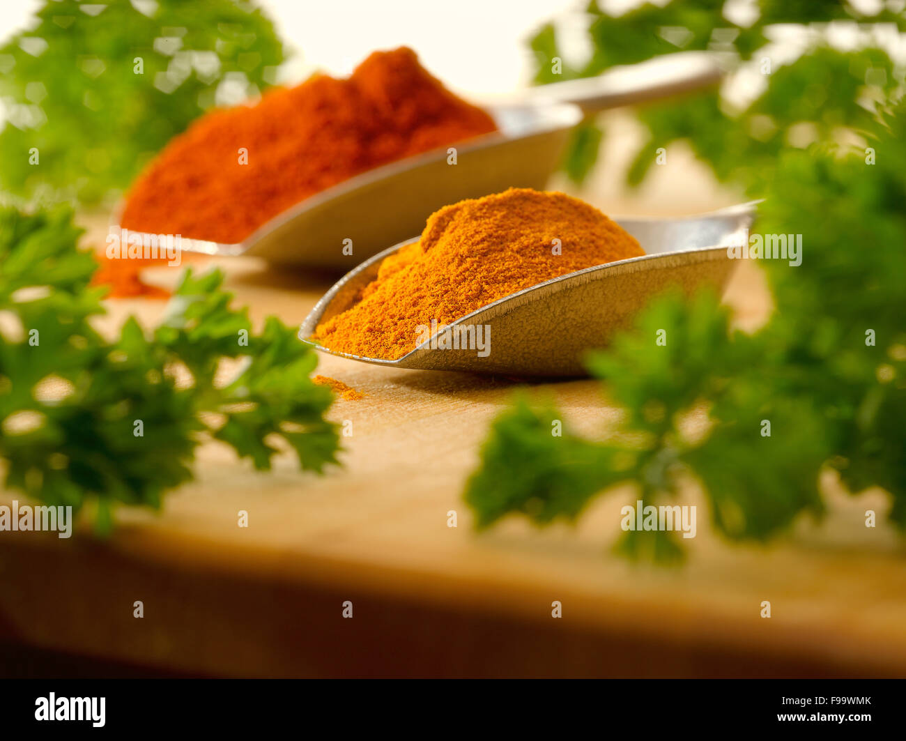 spices in a spoon Stock Photo